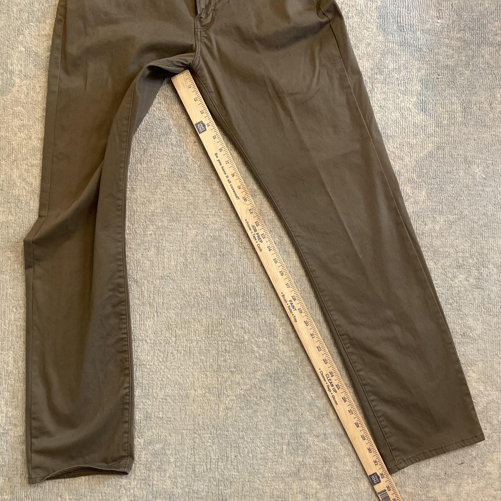 Lucky Brand 121 Slim Straight Pants Mens 33x32 Brown Stretch 5 Pocket Jeans - Picture 7 of 14